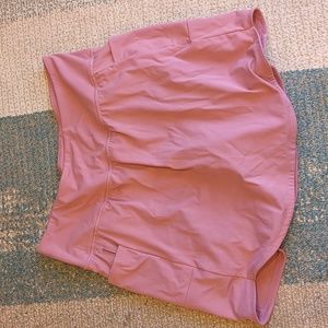 WE WANDER HIGH RISE EMMA RECYCLED NYLON SKIRT DARK PINK - XL